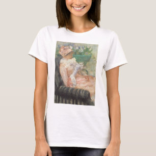 T-shirt Tasse de thé par Mary Cassatt, Impressionnisme Vin