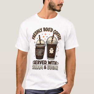 T-shirt Tasse fantôme Halloween Café Fraîchement Infusé