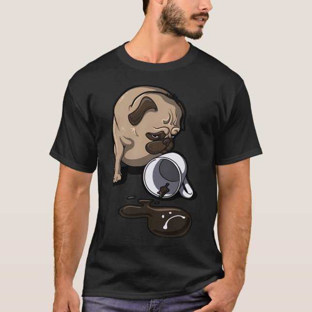 T-shirt Tasse Vide Pug Triste (Devant)