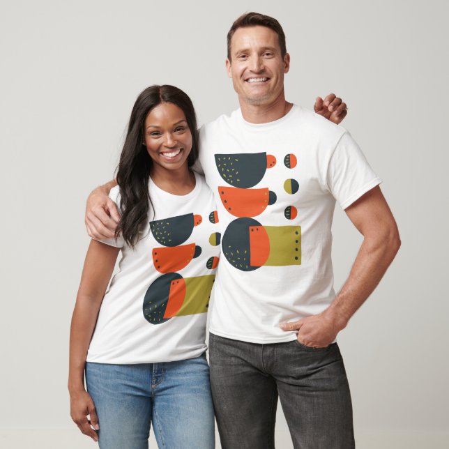 T-shirt Tasses à café abstraites empilées (Unisexe)