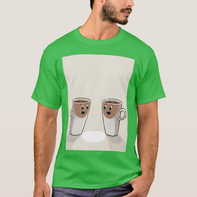 T-shirt Tasses à café rétro vintage (Devant)