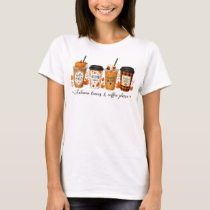 T-shirt Tasses de café d'automne, épices de citrouille, te