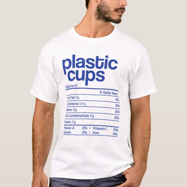 T-shirt Tasses en plastique Nutrition Fact Drôle Thanksgiv (Devant)