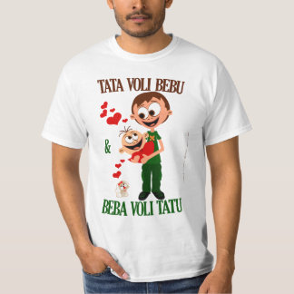 T-shirt Tata Voli Bebu (le papa aime le bébé) Bela (blanc)