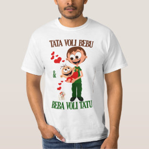 T-shirt Tata Voli Bebu (Papa aime bébé) blanc