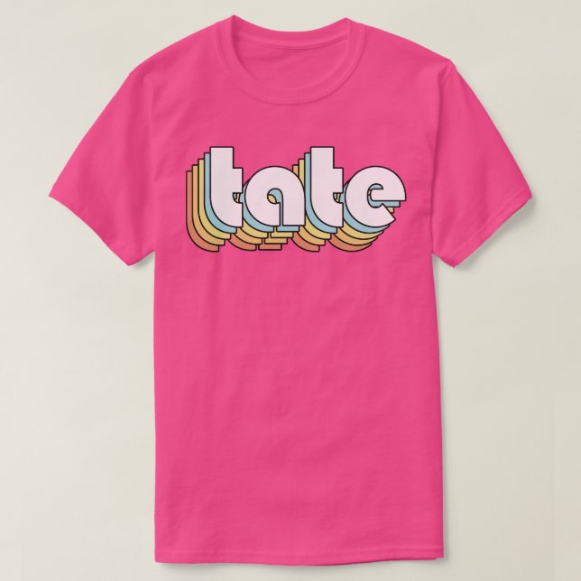 T-shirt Tate Retro Rainbow Typographie style défraîchi (Design devant)