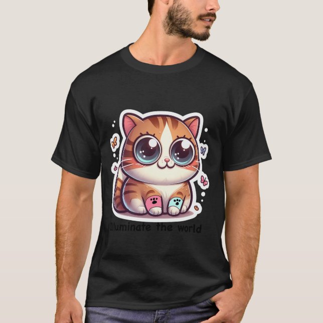 T-shirt Tater tot brave adorable stickers chat (Devant)