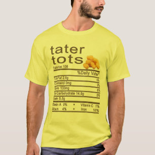 T-shirt Tater Tots Nutrition Fiches Étiquette Thanksgiving