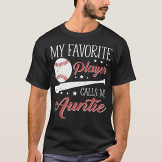 T-shirt Tatie de Baseball Mon Joueur Favori M'appelle Tati