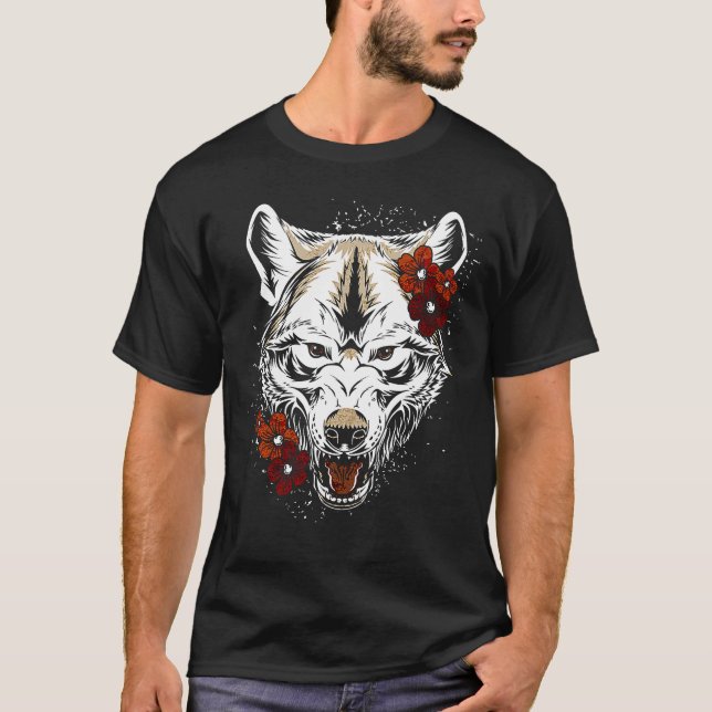 T-shirt Tatoo Fleur Loup Vintage (Devant)