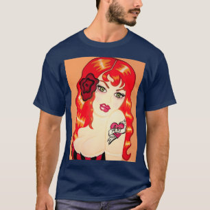 T-shirt Tatouage à tête rouge vintage