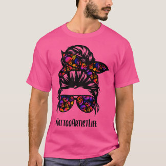 T-shirt Tatouage Artiste vie chaotique bun lunettes de che