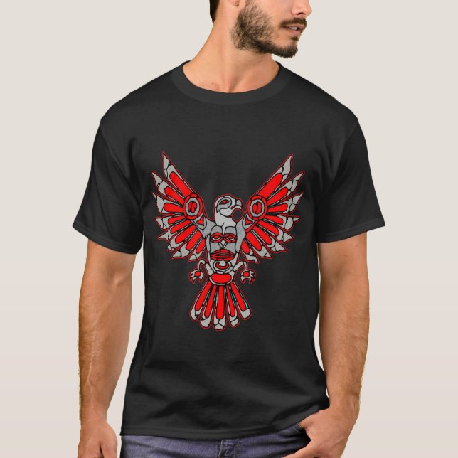 T-shirt Tatouage au Totem de pierre de Thunderbird de Haid (Devant)