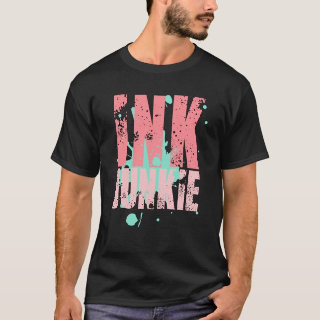 T-shirt Tatouage Beauté Encre Junkie Tattoo (Devant)