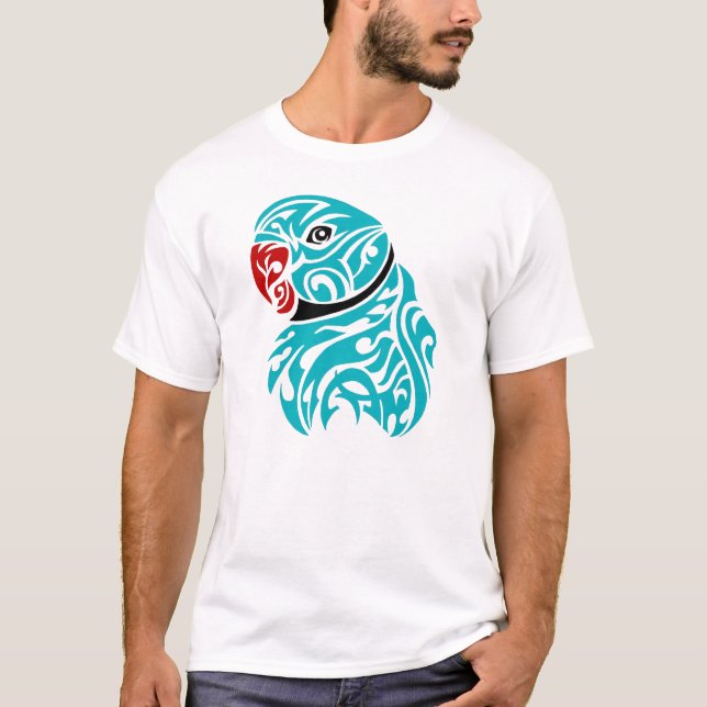 T-shirt Tatouage bleu de perroquet de ringneck (Devant)