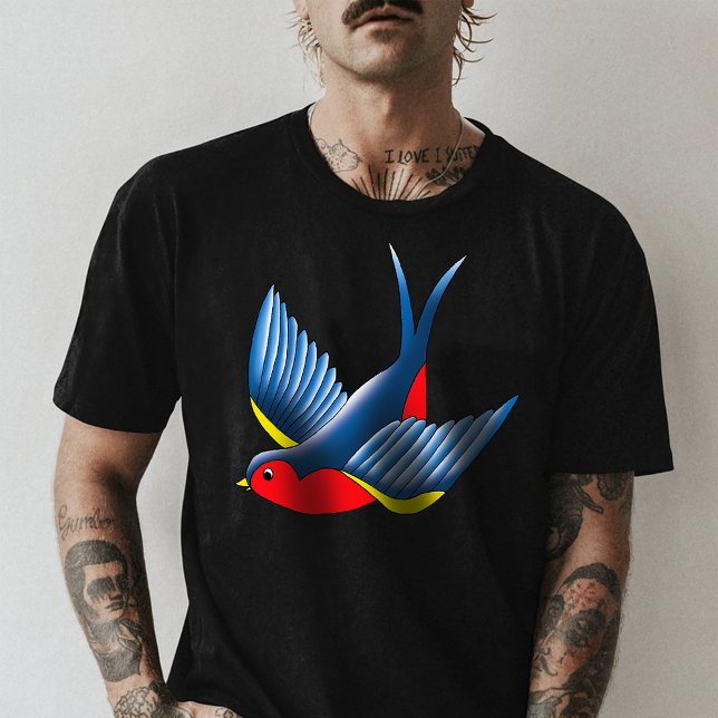 T-shirt Tatouage bleu rouge avale (Créateur téléchargé)