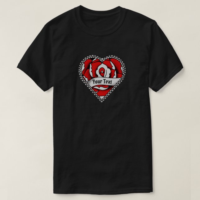 T-shirt Tatouage cardiaque rose - Créez votre propre (Design devant)