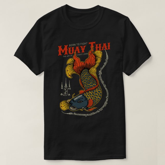 T-shirt Tatouage classique de poisson thaïlandais Muay (Design devant)