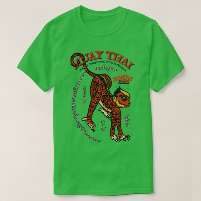 T-shirt Tatouage classique Muay Thai Monkey (Design devant)
