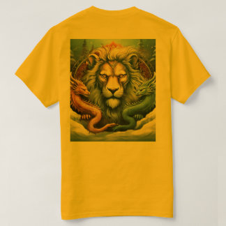 T-shirt tatouage concevoir un lion et le dragon sur la nei