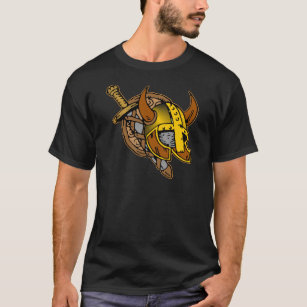 T-shirt Tatouage de casque, d'épée et de bouclier de