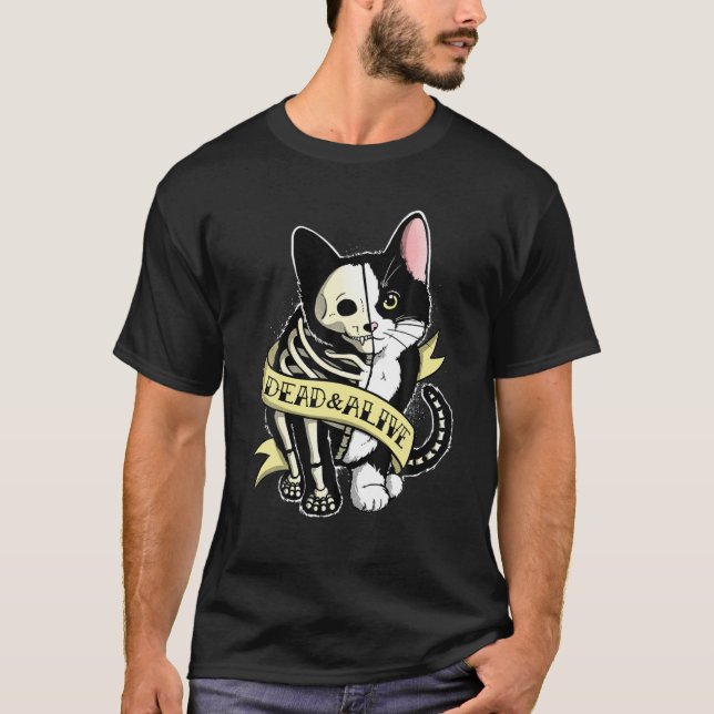 T-shirt Tatouage de chat Schrodinger (Devant)