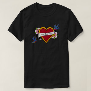 T-shirt Tatouage de la queue d'hirondelle du coeur - Créez