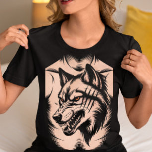 T-shirt Tatouage de loup de narling - Graphisme animal sau