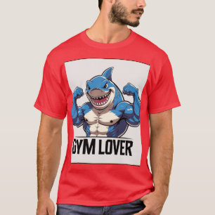 T-shirt tatouage de requin anthropomorphique musculaire