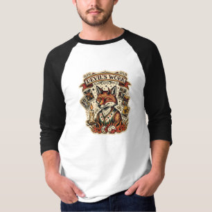 T-shirt Tatouage flash de carte de tarot du renard rusé de
