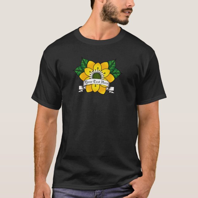 T-shirt Tatouage Fleur Jaune - Créez votre propre (Devant)