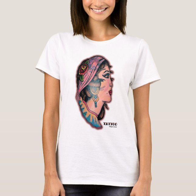 T-shirt Tatouage gitan vintage (Devant)