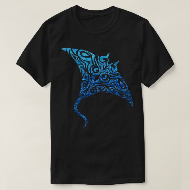 T-shirt Tatouage polynésien hawaïen de la tribu Manta Ray  (Design devant)