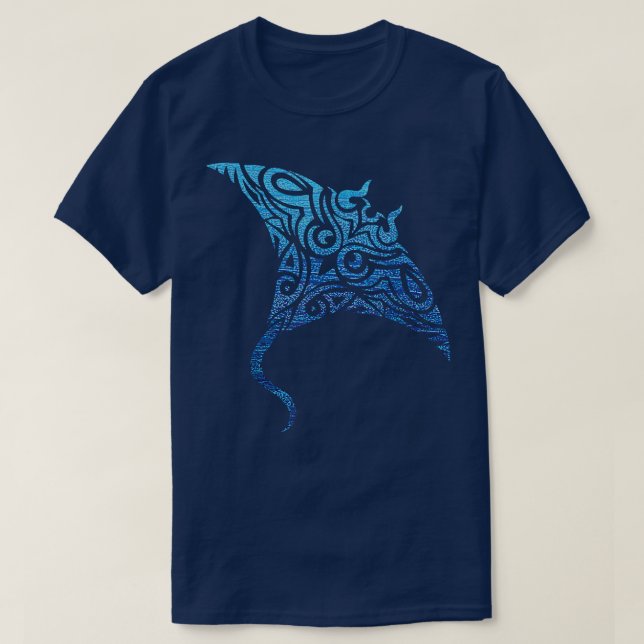 T-shirt Tatouage polynésien hawaïen de la tribu Manta Ray  (Design devant)