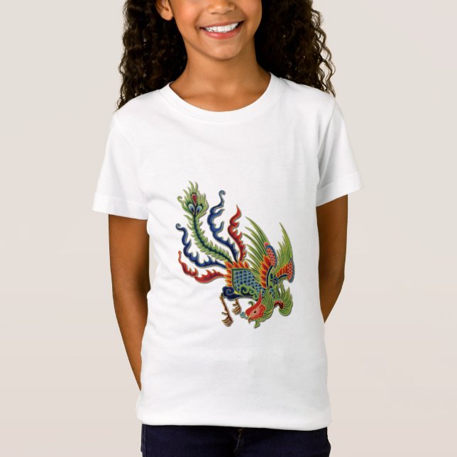 T-Shirt Tatouage riche chinois de paon (Devant)
