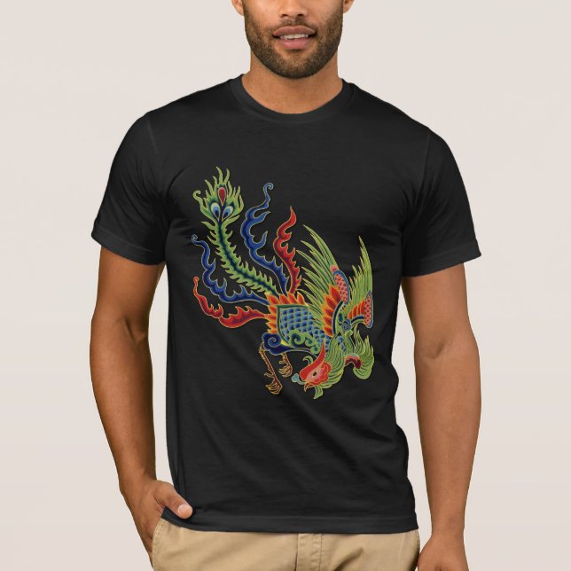 T-shirt Tatouage riche chinois de paon (Devant)