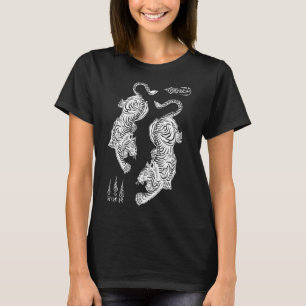 T-shirt Tatouage Sak Yant Muay Thai Kickboxing Tigres Asia