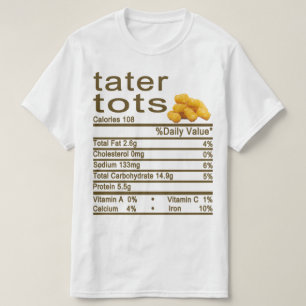 T-shirt tatouage tots Nutrition Facts étiquette