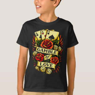 T-shirt Tatouage traditionnel rétro Tatouage Roses Dés Car