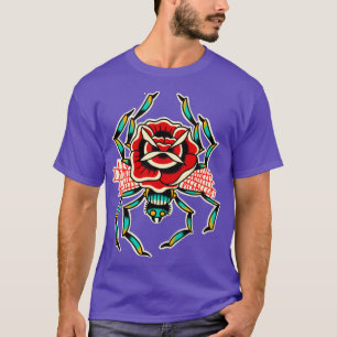 T-shirt tatouage traditionnel rose Spider