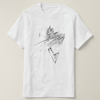 T-shirt Tatouage tribal abstrait noir et blanc divisé