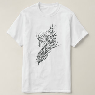 T-shirt Tatouage tribal abstrait noir et blanc Z Art