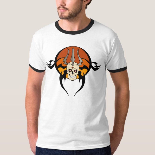 T-shirt Tatouage tribal de crâne (Devant)