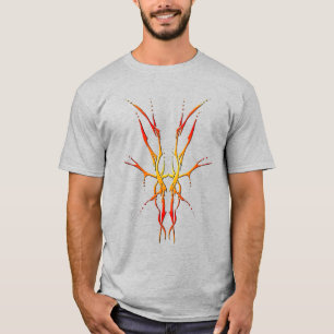 T-shirt Tatouage tribal du crâne de cerf - rouge
