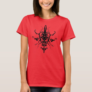 T-shirt Tatouage tribal Masque Abstrait - noir
