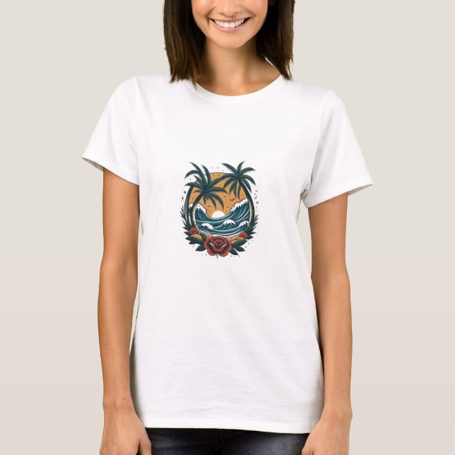 T-shirt Tatouage tropical Tee - shirts d'art (Devant)