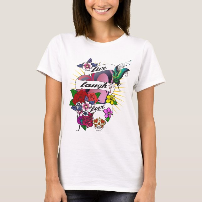 T-shirt Tatouage vivant Tanktop d'amour de rire (Devant)