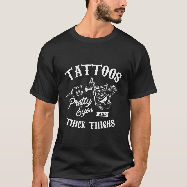 T-shirt Tatouages Jolis Yeux Et Épais Cuirs Tatouage Tatou (Devant)