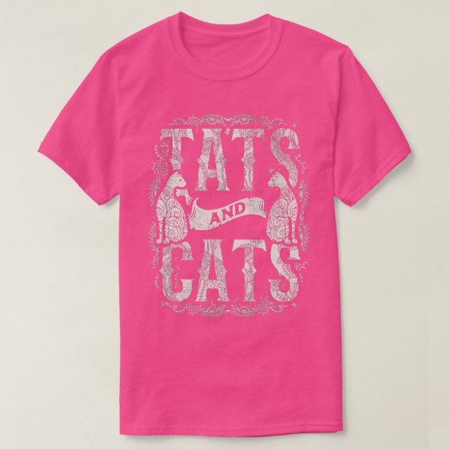 T-shirt Tats Et Chats Tatouage Tatouage Tatouage Body Art  (Design devant)