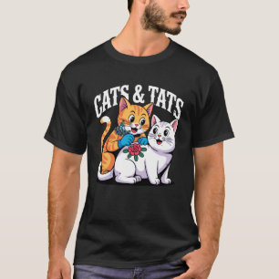 T-shirt Tats et Chats Tatoueur Old School Chat et Tatouage